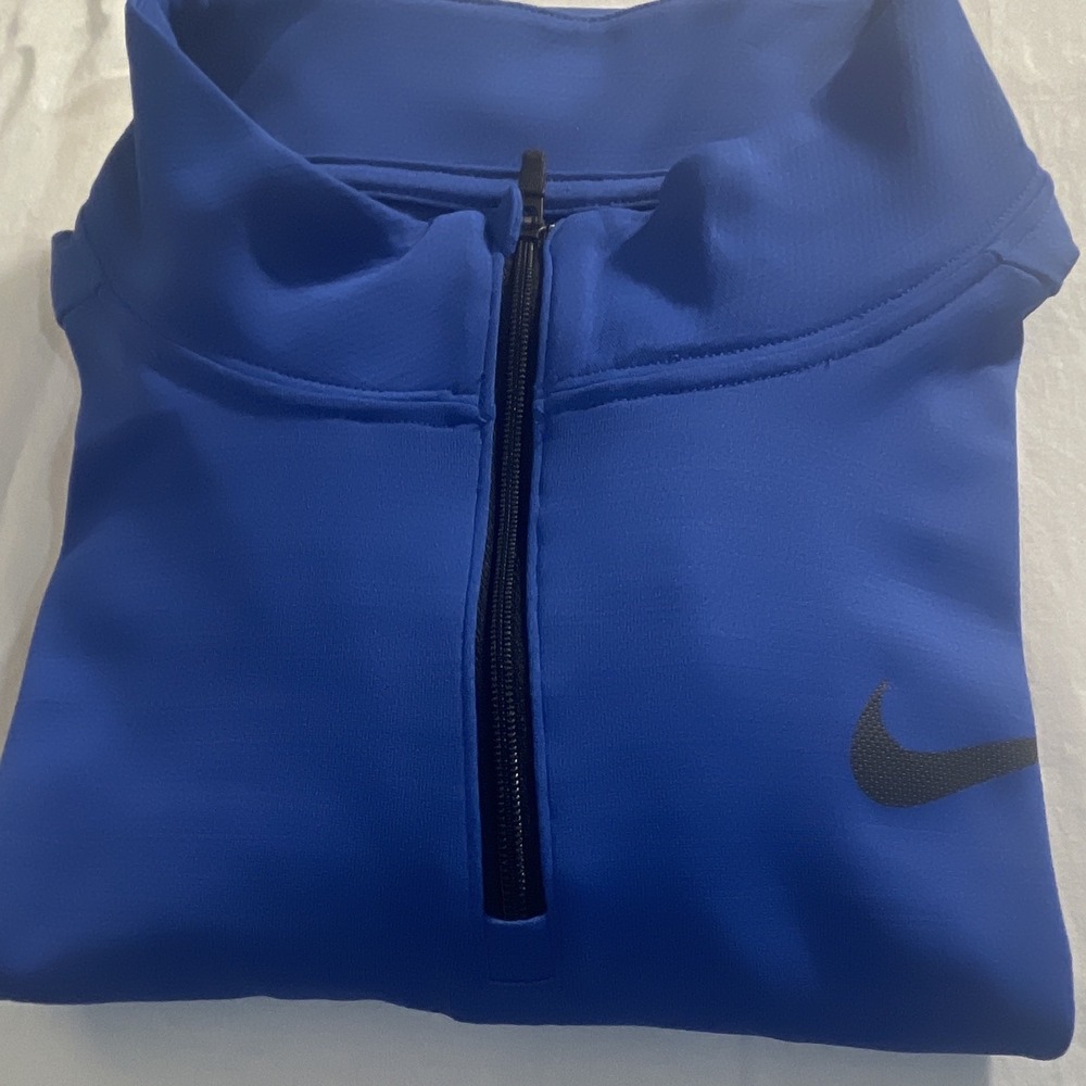 Nike Dri-FIT Men's Athletic Fit Blue 1/4 Zip Mock Neck Pullover Size S - Picture 10 of 10